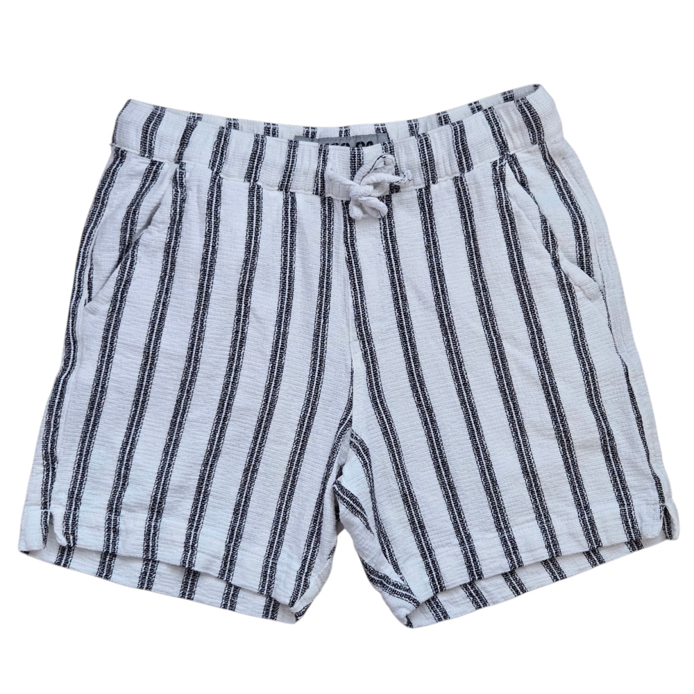 Plugg Shorts Mens Medium Stripped Drawstring Back Pocket Cotton